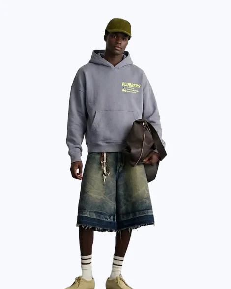 Hoddie o buzo de algodón azul